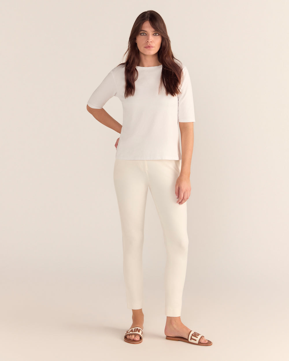 The Birkin Basic White Tee Boat Neck