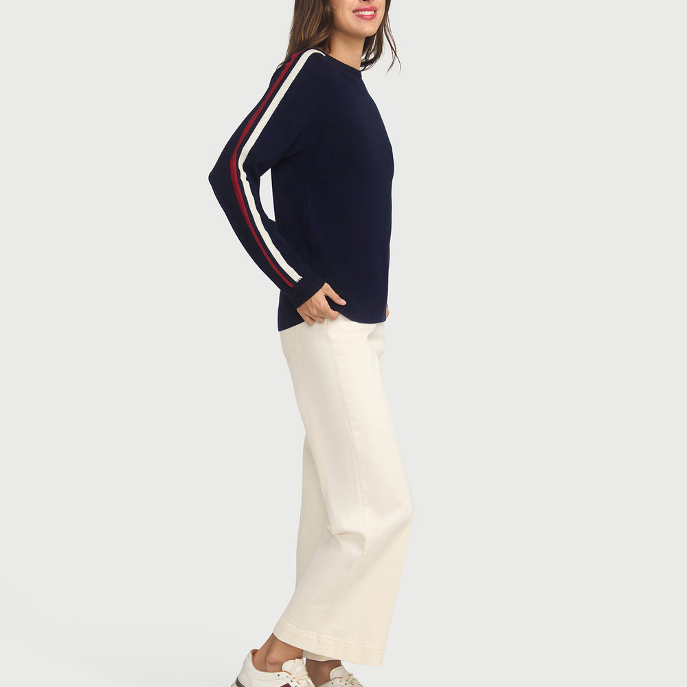 
                      
                        Cashmere & Wool French Racer Crewneck Sweater-Navy PREORDER END MARCH
                      
                    