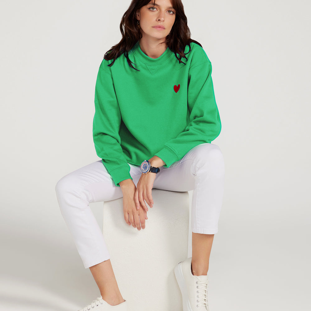 Jac Cadeaux Crew Neck Sweatshirt Emerald Green