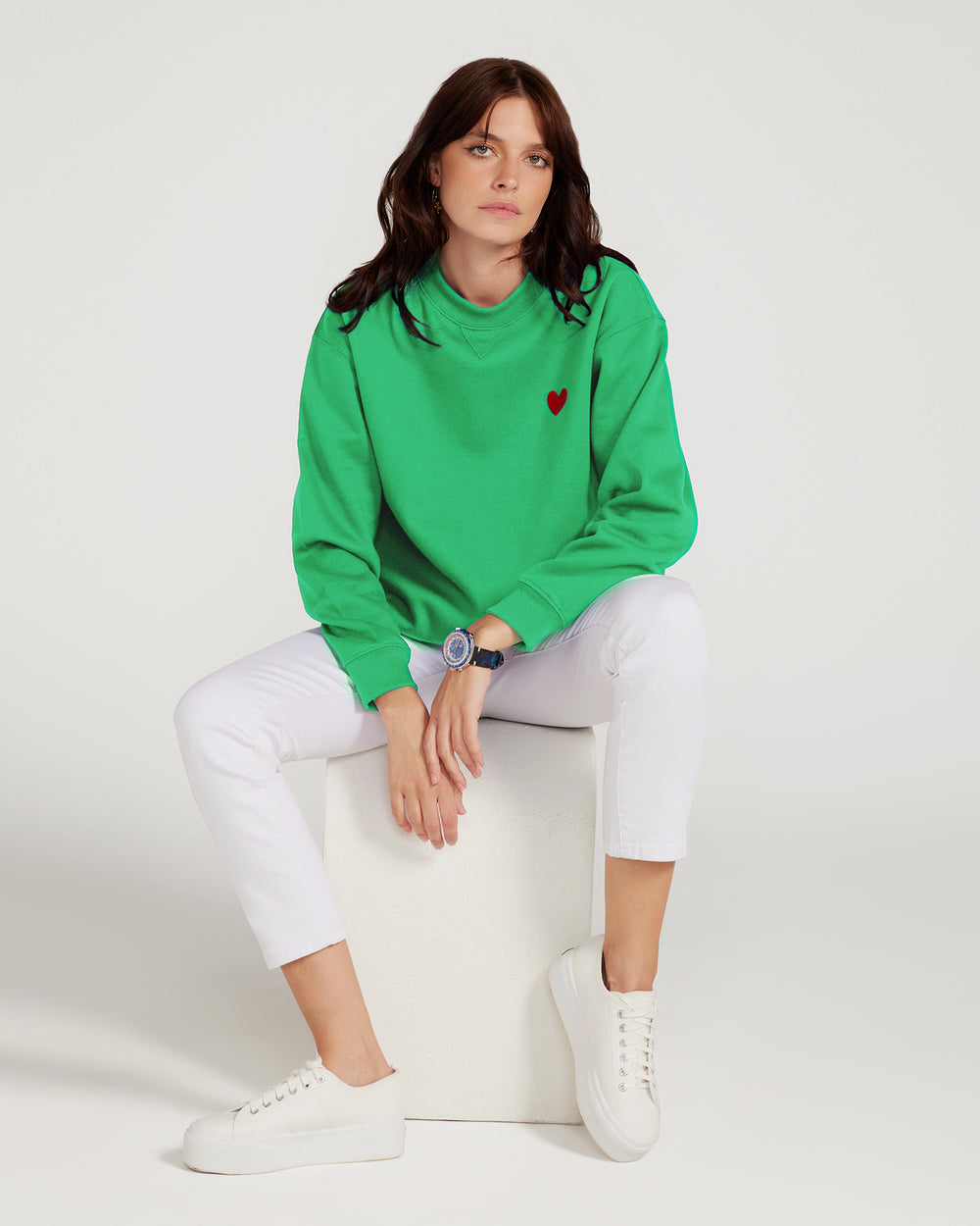 Jac Cadeaux Crew Neck Sweatshirt Emerald Green