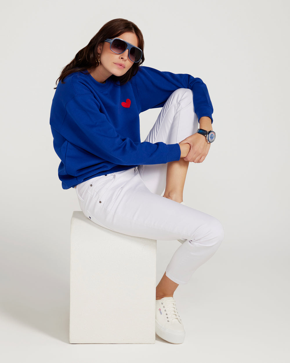 Jac Cadeaux Crew Neck Sweatshirt ROYAL BLUE