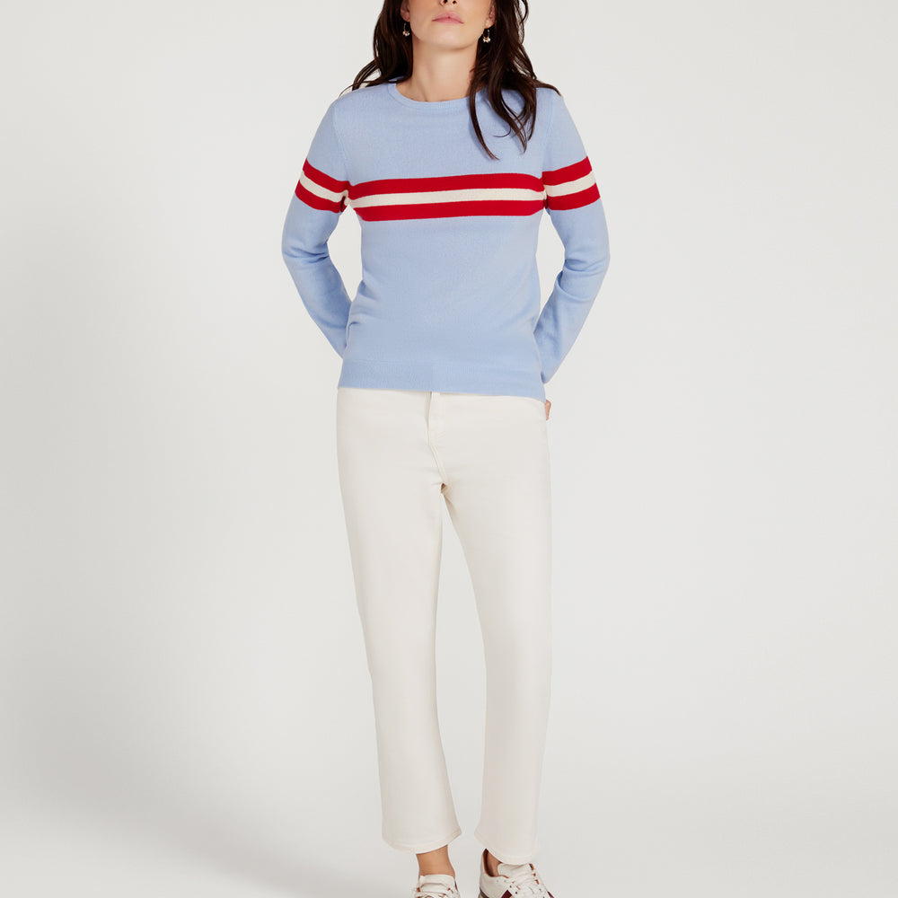 
                      
                        Cashmere & Wool French Racer Crewneck Sweater - POWDER BLUE PREORDER END MARCH
                      
                    