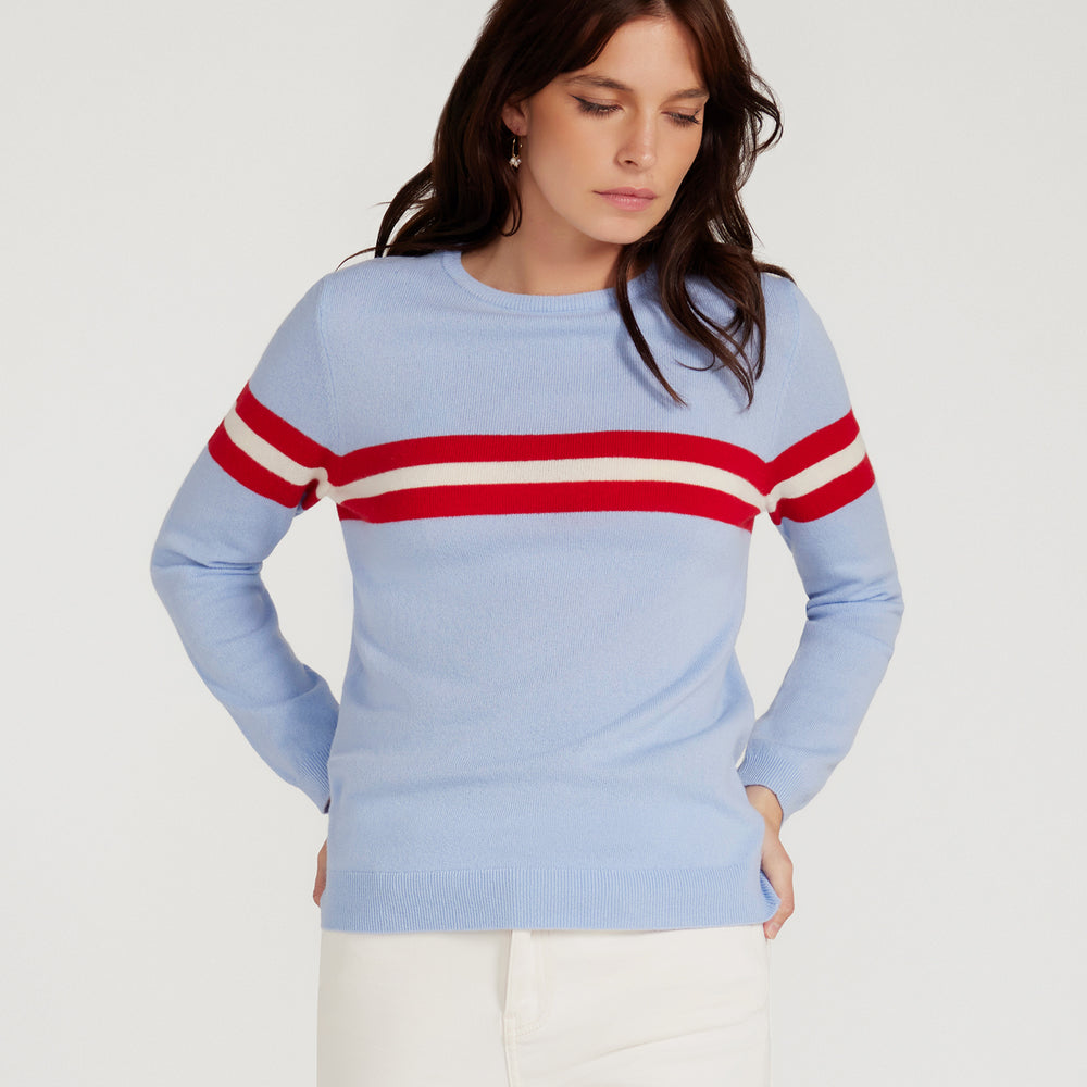 
                      
                        Cashmere & Wool French Racer Crewneck Sweater - POWDER BLUE PREORDER END MARCH
                      
                    