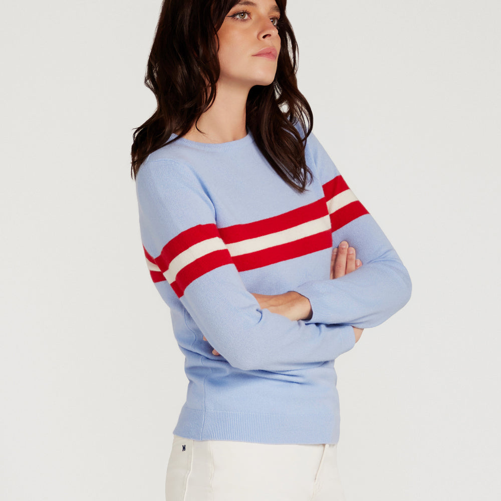 
                      
                        Cashmere & Wool French Racer Crewneck Sweater - POWDER BLUE PREORDER END MARCH
                      
                    