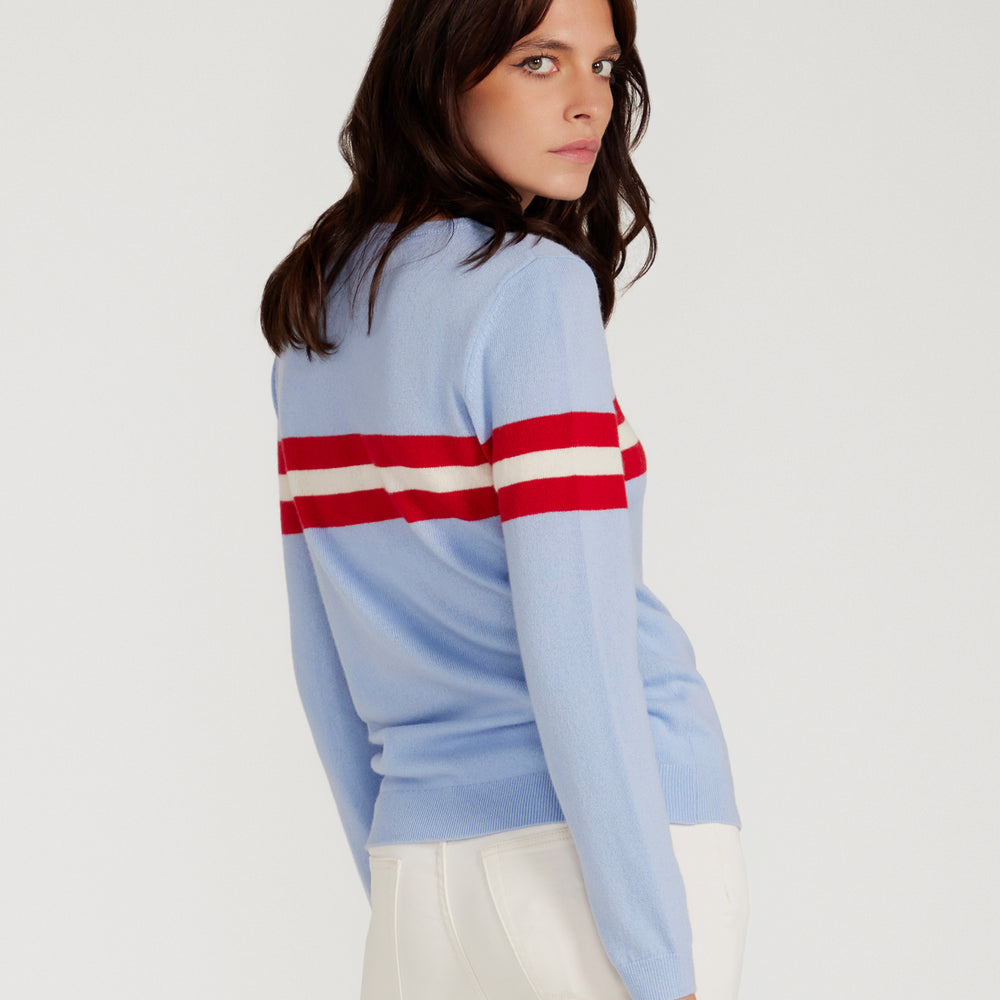 
                      
                        Cashmere & Wool French Racer Crewneck Sweater - POWDER BLUE PREORDER END MARCH
                      
                    