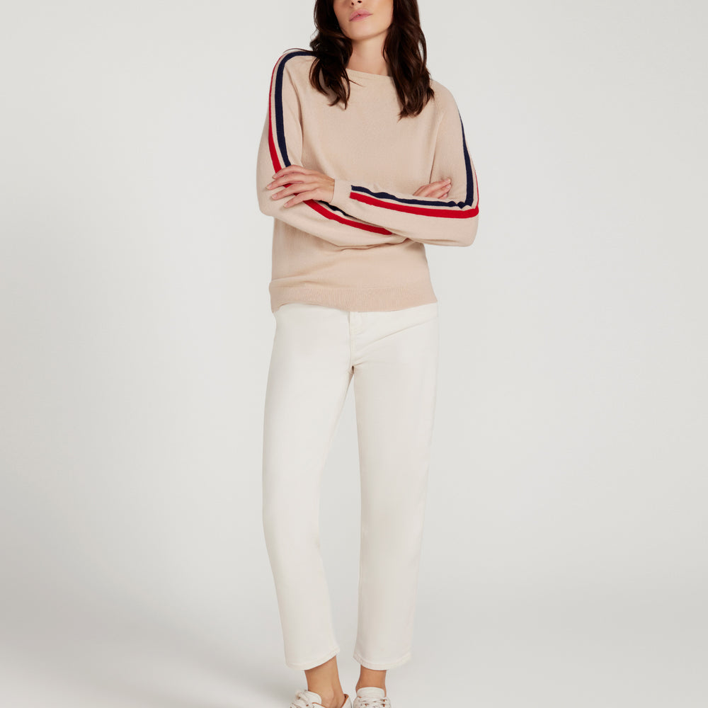 
                      
                        Cashmere & Wool French Racer Crewneck Sweater - BEIGE PREORDER END MARCH
                      
                    