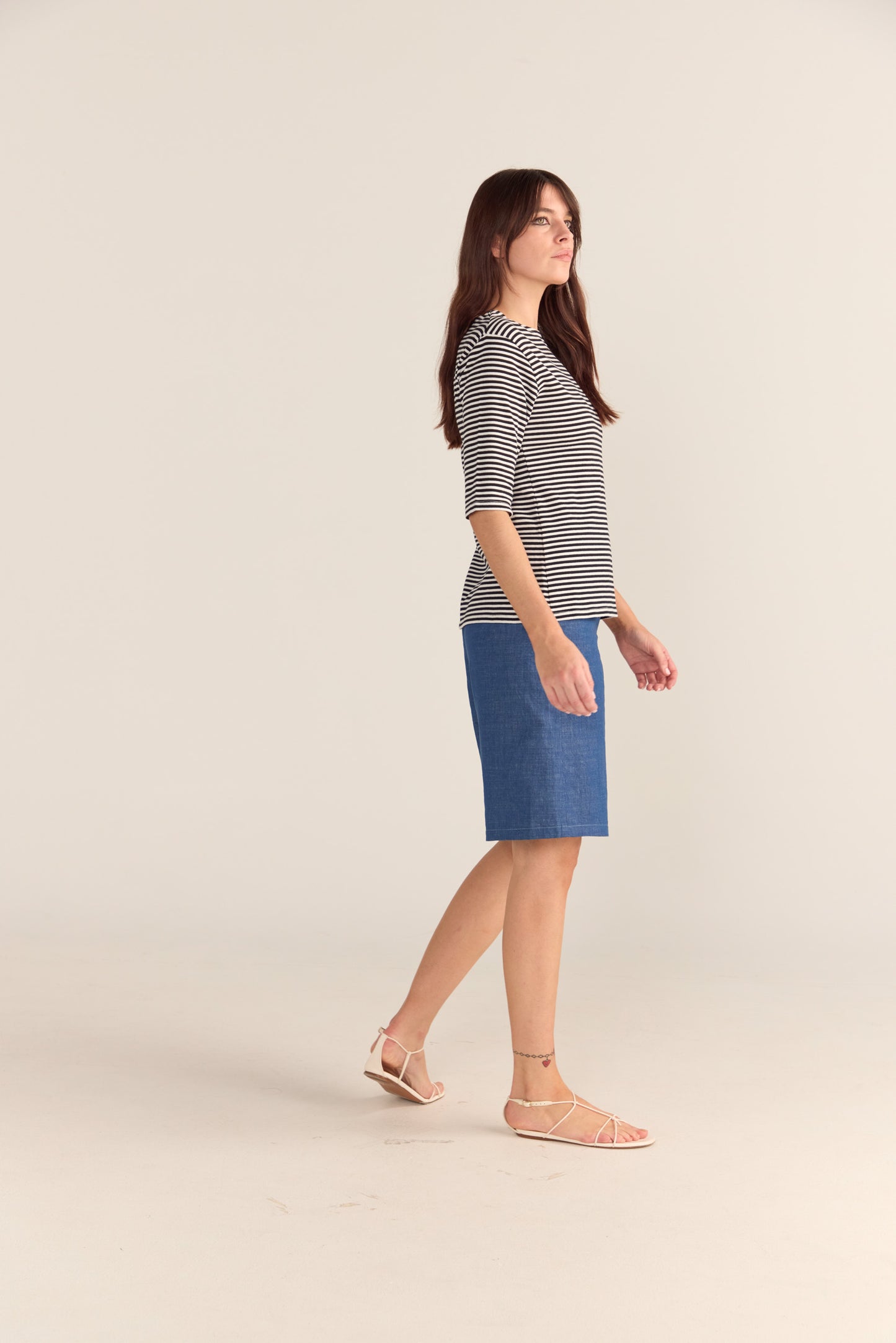 Black and white Pin stripe Tee