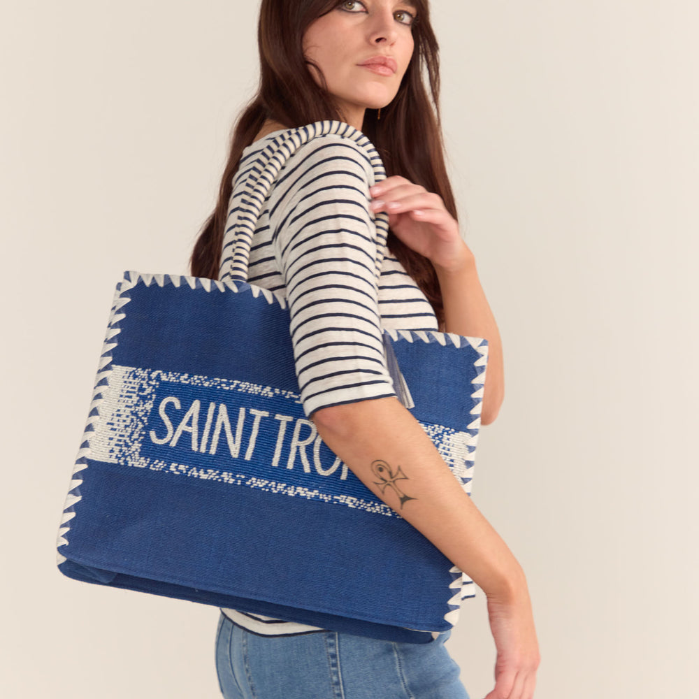 
                      
                        SAINT TROPEZ CANVAS TOTE - BLUE
                      
                    