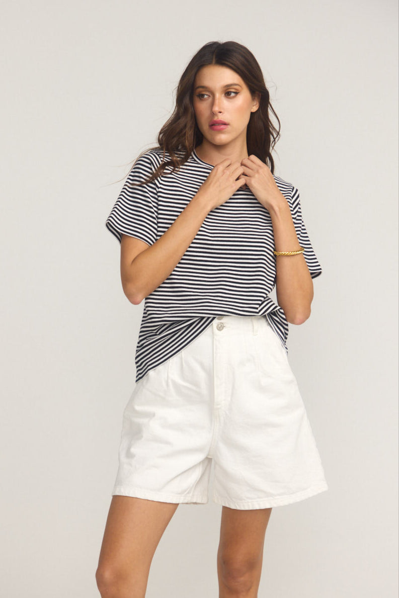 Black and white stripe T-shirt