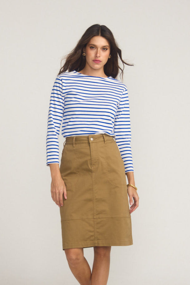 Breton Royal Blue Stripe Top White Base Royal Stripe