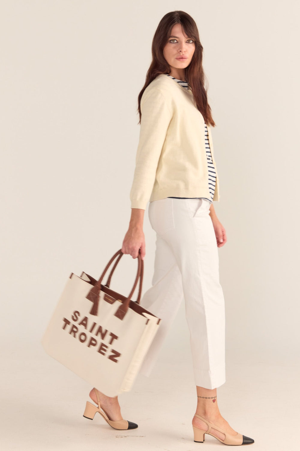 SAINT TROPEZ CANVAS TOTE - TAN