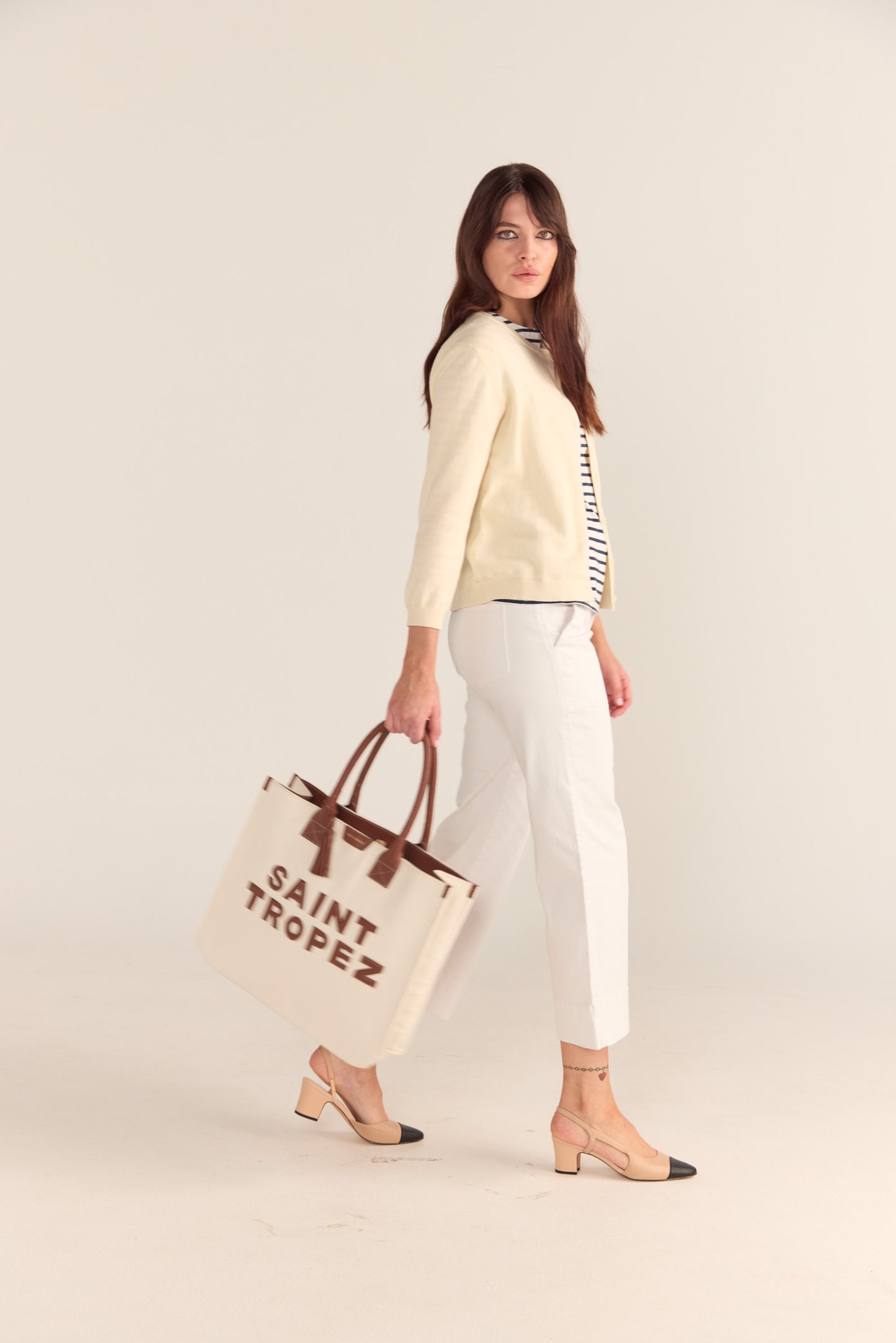 SAINT TROPEZ CANVAS TOTE - TAN
