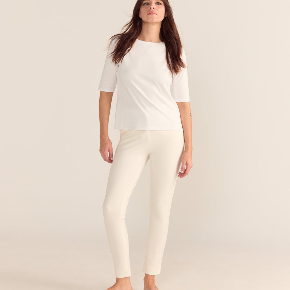 The Birkin Basic White Tee Boat Neck