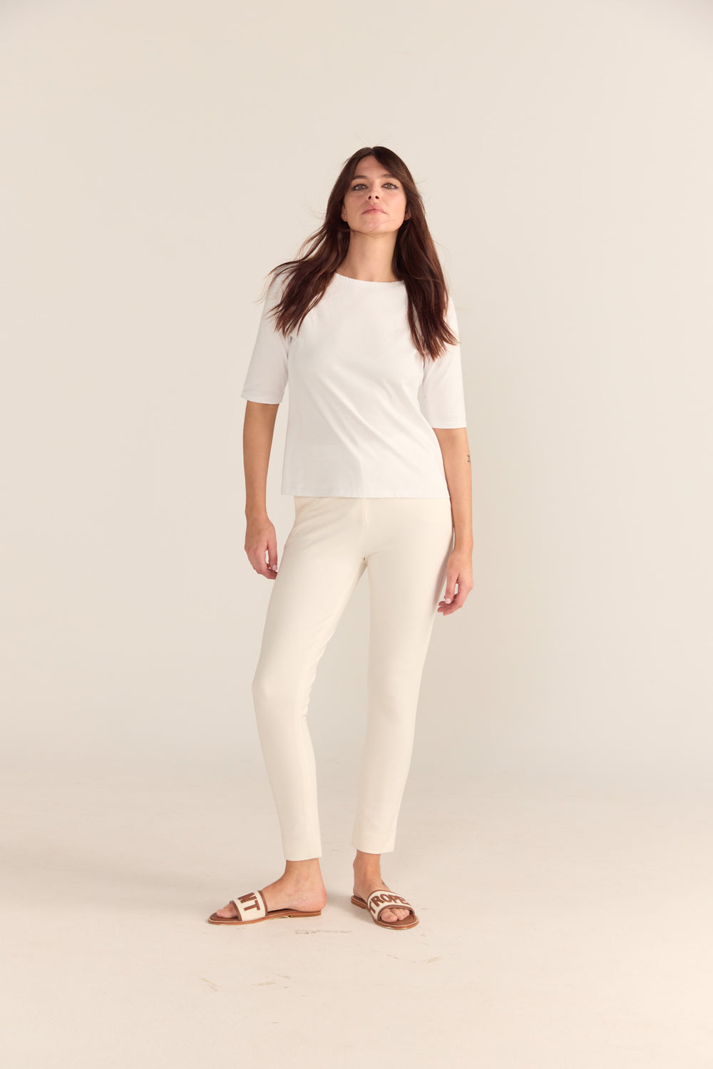 The Birkin Basic White Tee Boat Neck