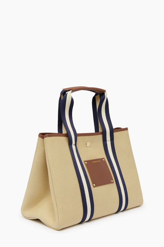 The Grand Canvas Tote -100% Canvas With Leather Trim And Adjustable Strap