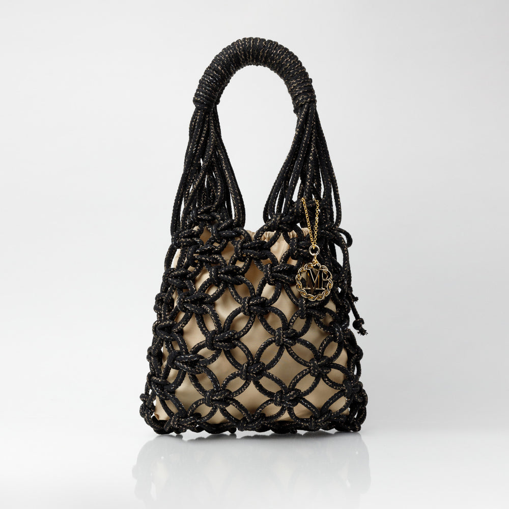 
                      
                        Rome Black Gold Crochet Shoulder Bag
                      
                    