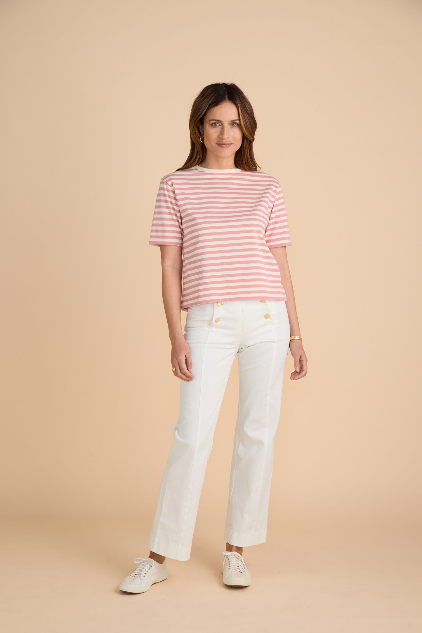 Breton Boxy Pink and Cloud Tee
