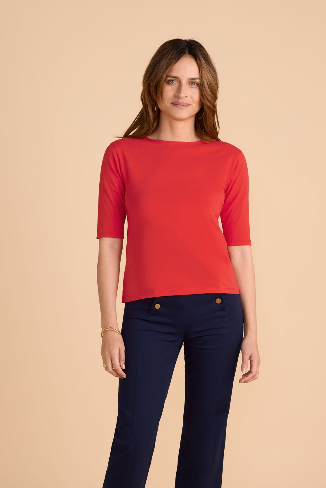 The Birkin Basic RED Tee Boat Neck PREORDER MID AUGUST
