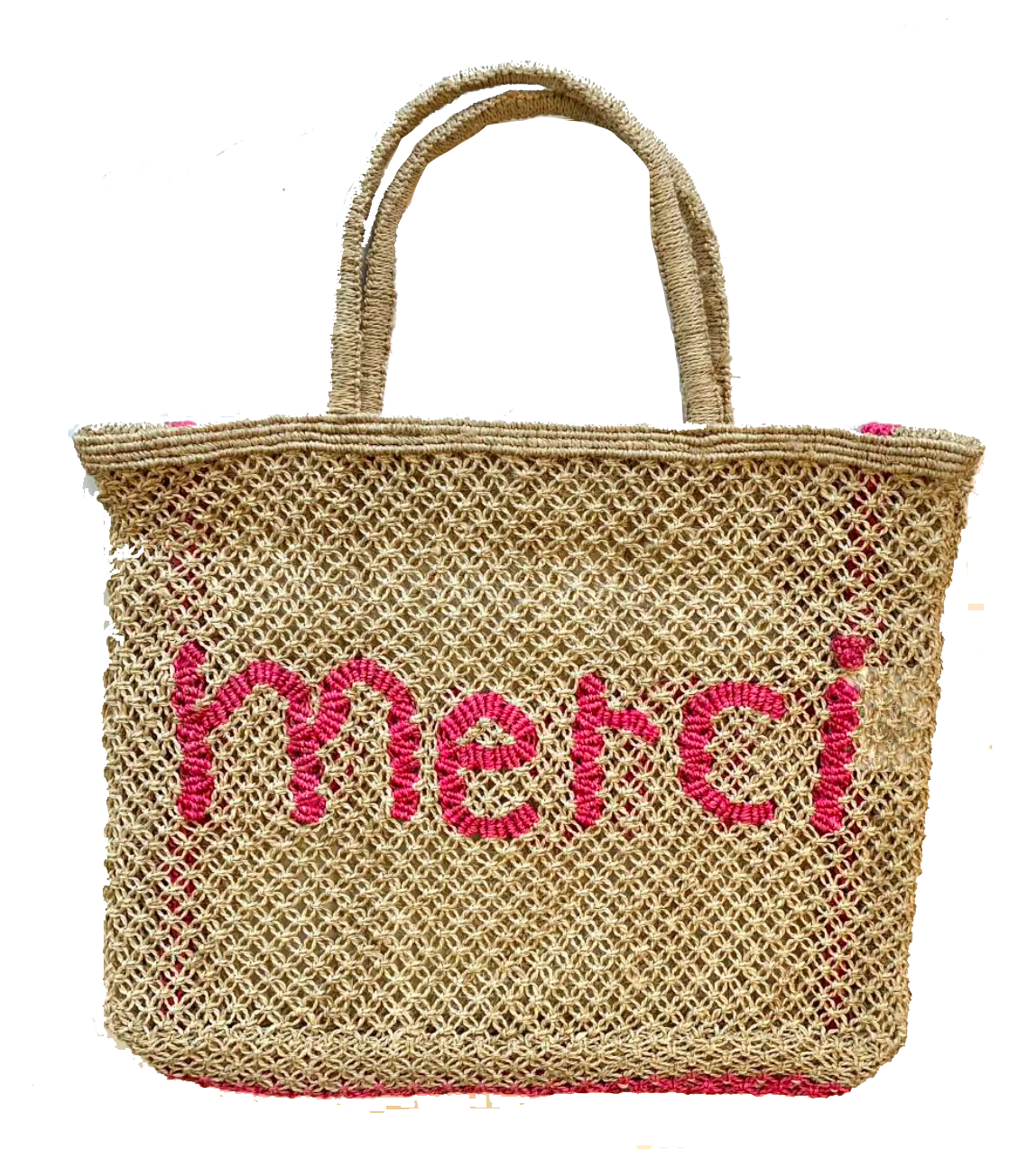 MERCI Natural With Pink Writing