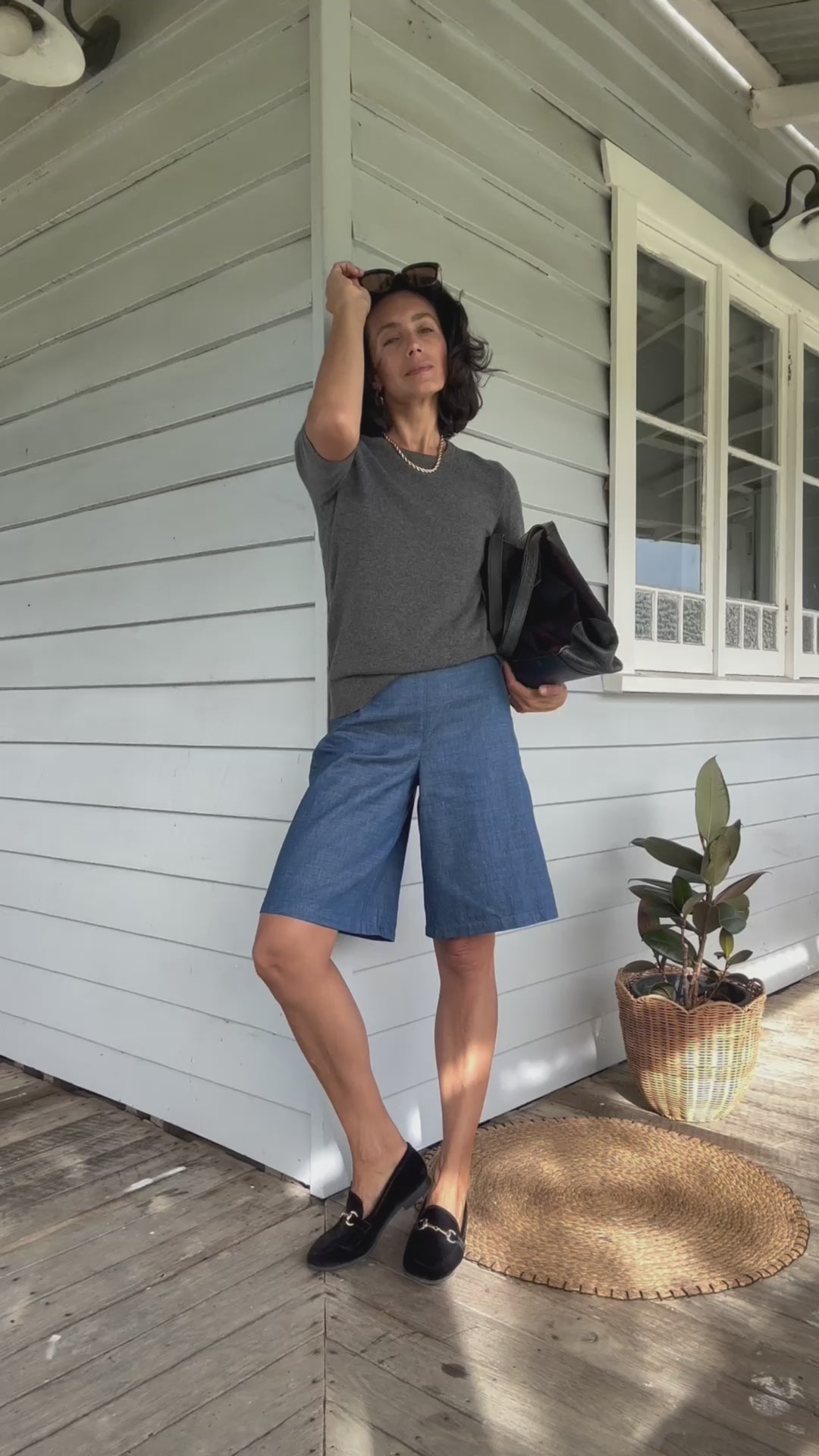 Margaux Knit Top Cashmere & Wool - Charcoal Grey