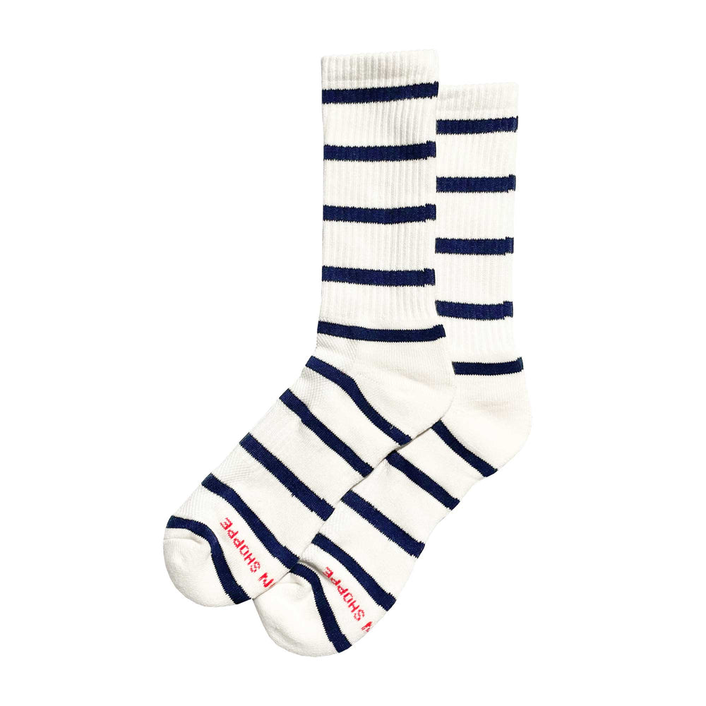 
                  
                    Boyfriend Socks Navy White Stripe
                  
                