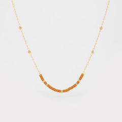 L'orange beaded delicate necklace