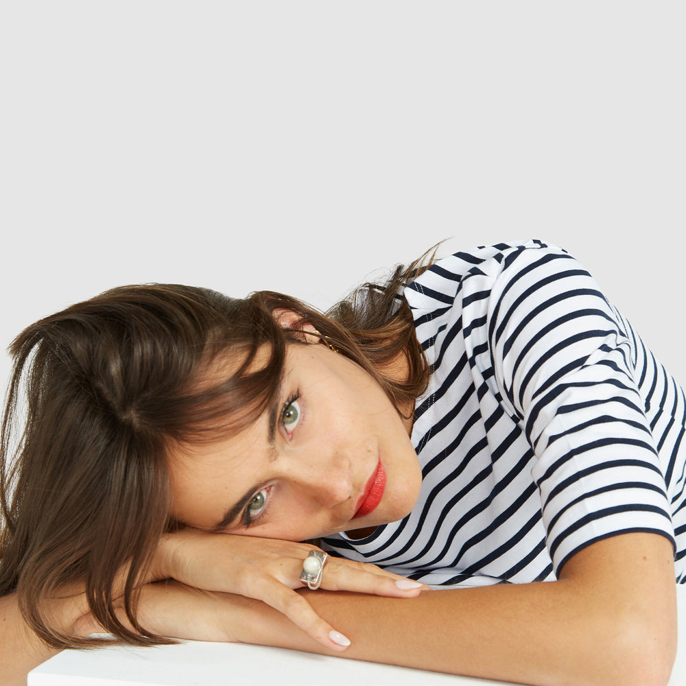 
                      
                        La Bouvier Navy Stripe French Tee - Boat Neck
                      
                    