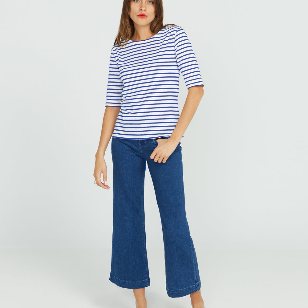 
                      
                        Royal Blue Breton Stripe French Tee  White Base Royal Stripe
                      
                    