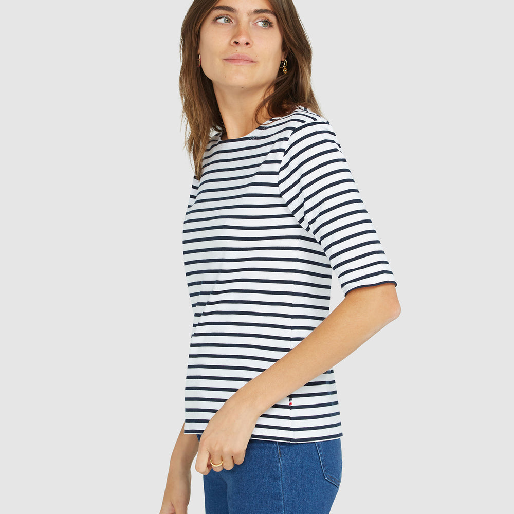 
                      
                        La Bouvier Navy Stripe French Tee - Boat Neck
                      
                    