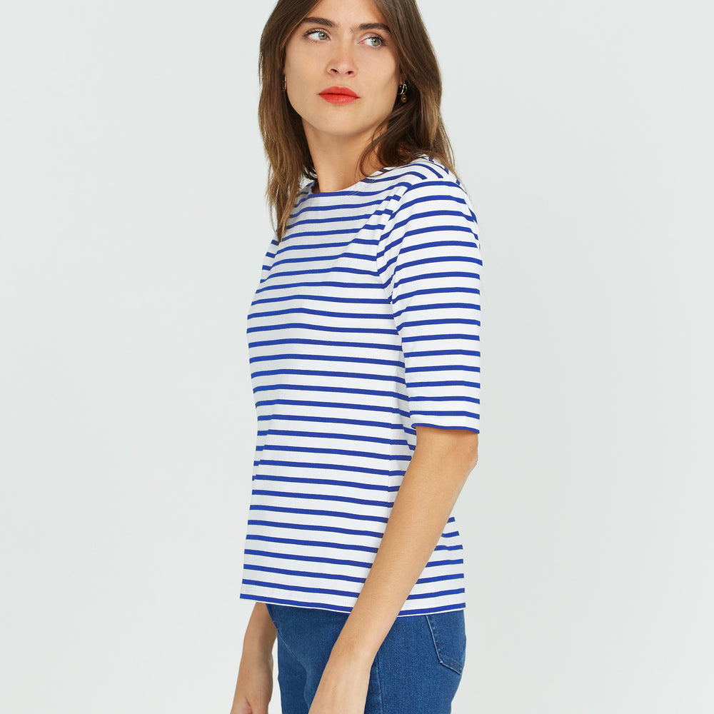 
                      
                        Royal Blue Breton Stripe French Tee  White Base Royal Stripe
                      
                    