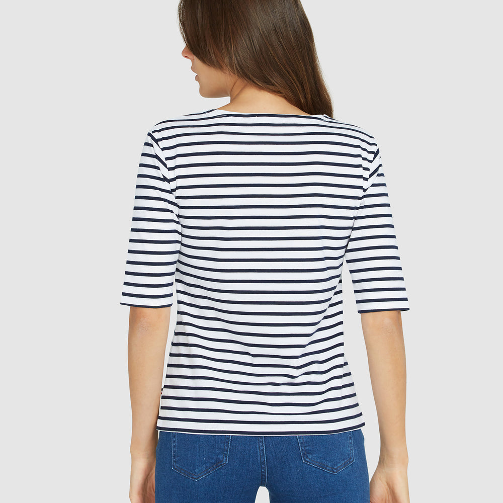 
                      
                        La Bouvier Navy Stripe French Tee - Boat Neck
                      
                    