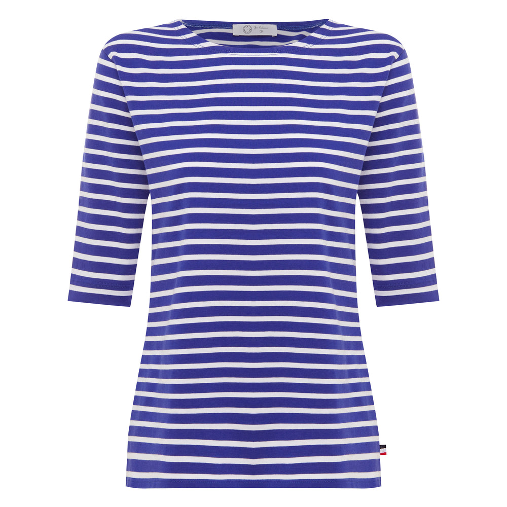 
                      
                        Le Royal Blue Base and White Stripe French Tee Boat Neck
                      
                    