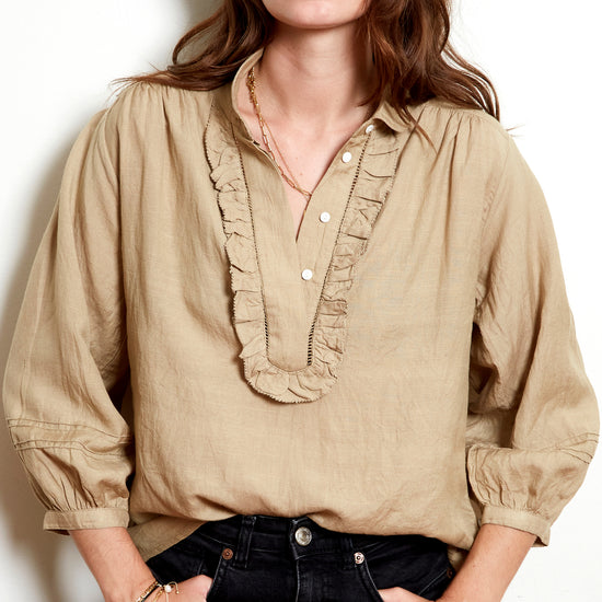 Volant Blouse In Ochre